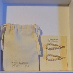Dolce & Gabbana Gold Pearl Devotion Hair Clips